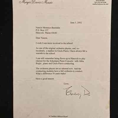 Letter from Emery Davis to Nancie 2002