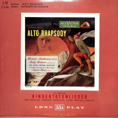 BRAHMS: ALTO RHAPSODY; MARIAN ANDERSON, CONTRALTO; WITH ROBERT SHAW MEN'S CHORALE; ROBERT SHAW, CONDUCTING