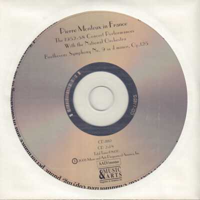 CD 2 OF 8 "PIERRE MONTEUX IN FRANCE: 1952-58 CONCERT PERFORMANCES ." ORCHESTRE NATIONAL DE FRANCE (AKA ORCHESTRE NATIONAL DE LA RTF