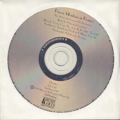 CD 4 OF 8 "PIERRE MONTEUX IN FRANCE: 1952-58 CONCERT PERFORMANCES ." ORCHESTRE NATIONAL DE FRANCE (AKA ORCHESTRE NATIONAL DE LA RTF