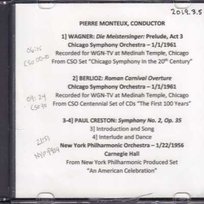 TRACK 1: WAGNER: DIE MEISTERSINGER: PRELUDE, ACT 3. RECORDED FOR WGN-TV AT MEDINAH TEMPLE, CHICAGO. FROM CSO SET "CHICAGO SYMPHONY IN THE 20TH CENTURY."