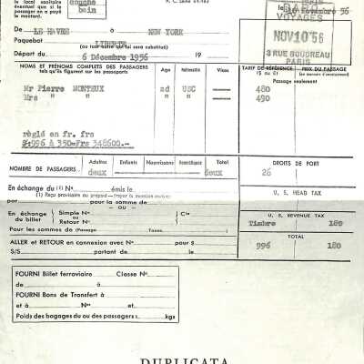 French Line receipt 1956