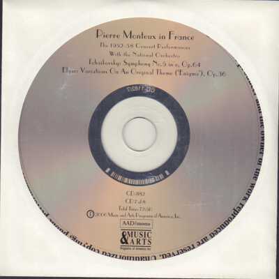 CD 7 OF 8 "PIERRE MONTEUX IN FRANCE: 1952-58 CONCERT PERFORMANCES ." ORCHESTRE NATIONAL DE FRANCE (AKA ORCHESTRE NATIONAL DE LA RTF