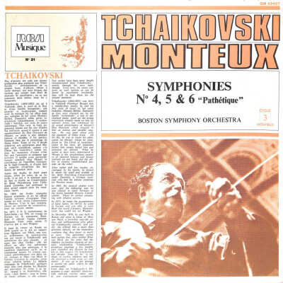 TCHAIKOVSKY: SYMPHONY NO. 5 IN E MINOR, OP. 64; RECORDED JAN. 8, 1958; SYMPHONY HALL, BOSTON; PRODUCED IN FRANCE