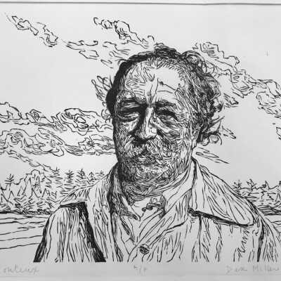 Dan Miller B&W Block Print