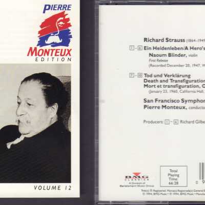 VOLUME 12 OF "PIERRE MONTEUX EDITION." STRAUSS: EIN HELDENLEBEN; TOD UND VERKLÄRUNG. SAN FRANCISCO SYMPHONY.
