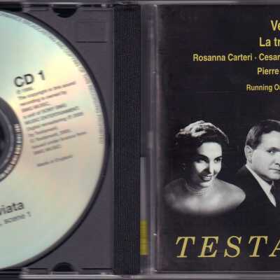 CD 1 OF "VERDI: LA TRAVIATA." ROSANNA CARTERI, CESARE VALLETTI, LEONARD WARREN, PIERRE MONTEUX. PRODUCED IN ENGLAND.