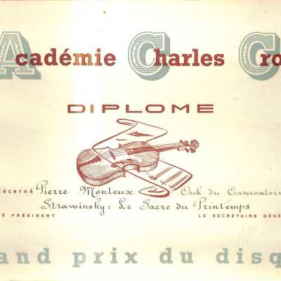 Grand Prix du Disque Certificate