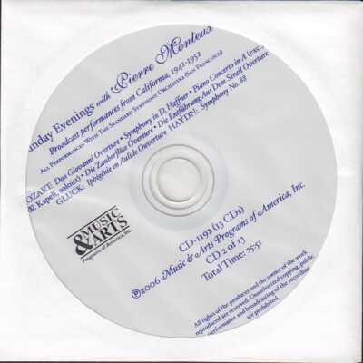 CD 2 OF 13 "SUNDAY EVENINGS WITH PIERRE MONTEUX: BROADCAST PERFORMANCES, 1941-1952" WITH THE STANDARD SYMPHONY ORCHESTRA, SAN FRANCISCO. MOZART, GLUCK, HAYDN