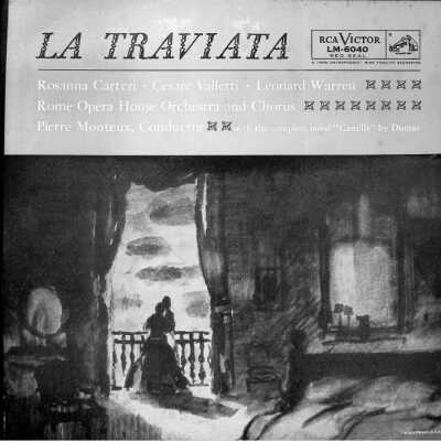VERDI: LA TRAVIATA; ROME OPERA HOUSE ORCHESTRA AND CHORUS; 3 12" VINYL LP RECORDS