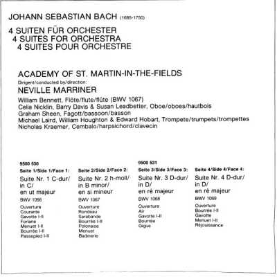 BACH, J. S.: SUITE NO. 1 IN C MAJOR