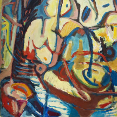 Confused Artist in Studio