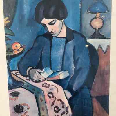 Blue Girl Reading Book