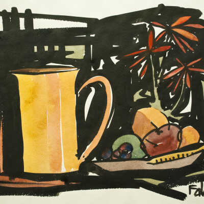 Still Life with Orange Pitcher