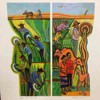 Rice Harvest (diptych)