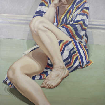 Female Model On Floor in Kimona