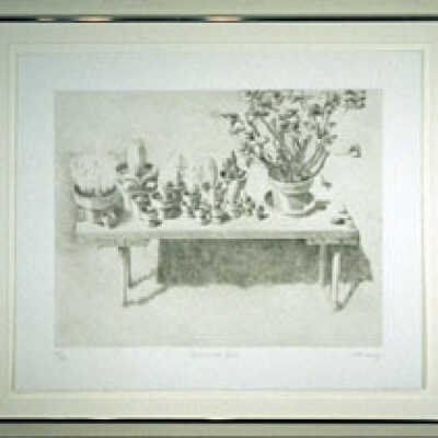 Bench with Cacti