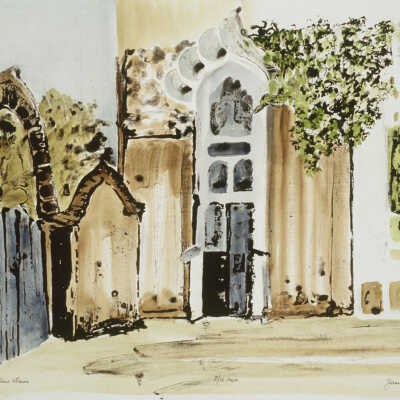 The Church with Blue Door