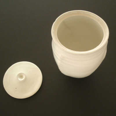 White Jar with White Lid