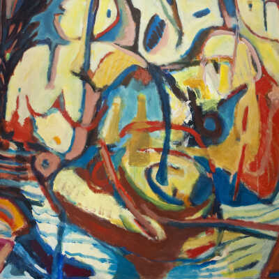 Confused Artist in Studio
