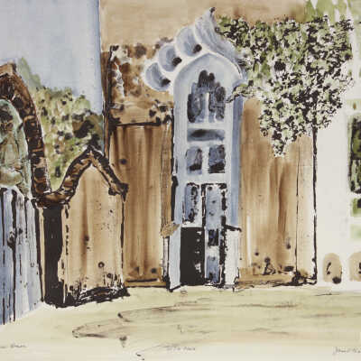 The Church with Blue Door