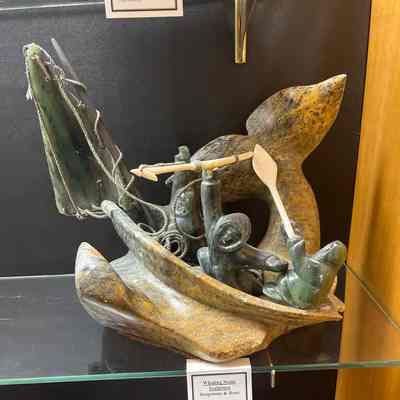 Whaling Scene Sculpture