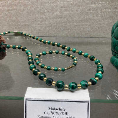 Malachite necklace and bracelet set