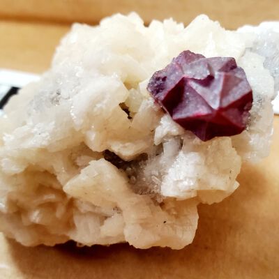 Cinnabar Crystal (twinned) on Dolomite