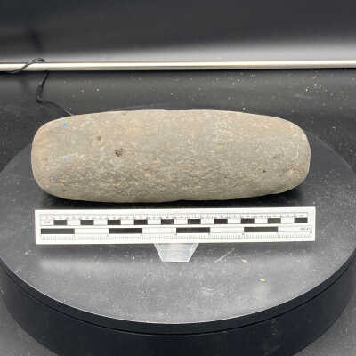 Grindstone with blue paint residue