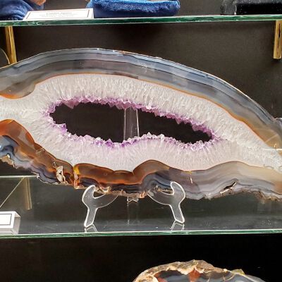 Large Agate Slab with Amethyst