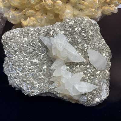 Calcite on Pyrite