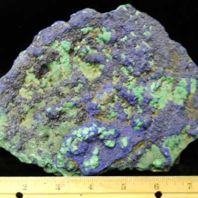 Azurite with Malachite