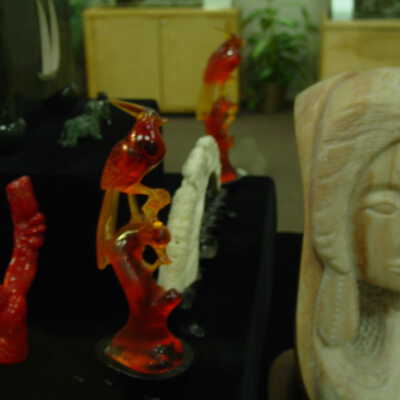 Amber carved birds