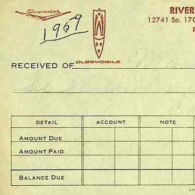 Riverton Motor Co. Invoice