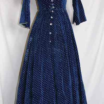1840's/1850's Blue Velvet Dress