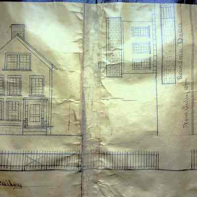 An image of Mrs. Brailey's house (left) and Grandma Dean's house which is going down Valley Street.