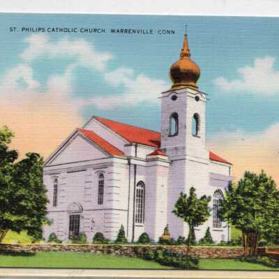 St. Philips Catholic Church, Warrenville Conn. Postcard