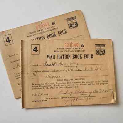 WWII Ration Book Four for Francis and Isabel Way