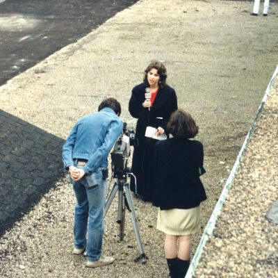 WFSB-TV, Hartford Reporters in Mill Yard, American Thread Company