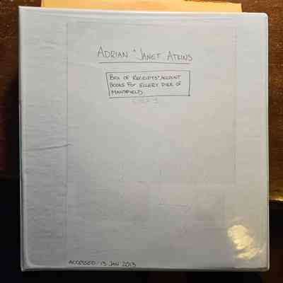 Front cover of binder #1