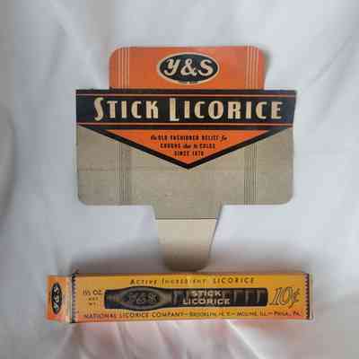 Y&S Stick Licorice Box and Display Label