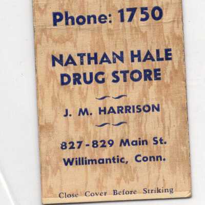 Nathan Hale Drug Store Match Book