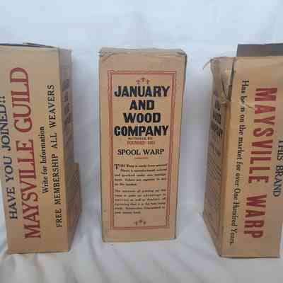 January and Wood Company Boxes of Maysville Spool Warp