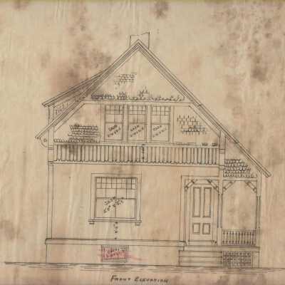 Architectural Plan of Oaks Worker Cottage, C-1