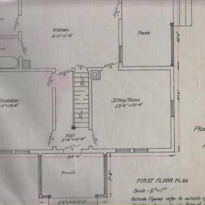 Architectural Plan of Oaks Worker Cottage, C-533