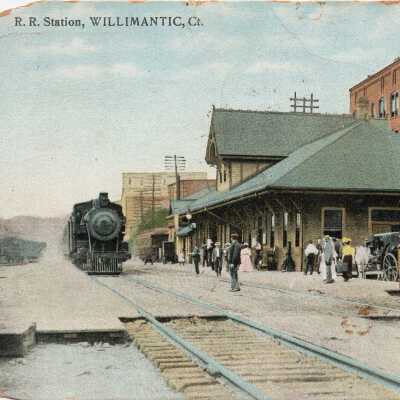 R.R. Station Postcard, Willimantic, 1911