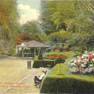 Postcard of Elizabeth Park, Hartford, CT.