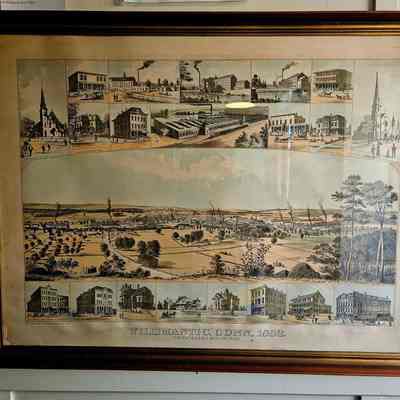 Panoramic Map of Willimantic, CT, 1882
