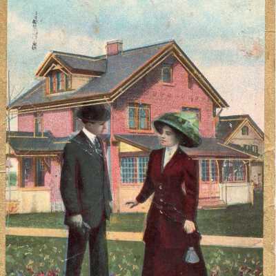 "Room is in the smallest cottage for a happy, loving pair" Postcard