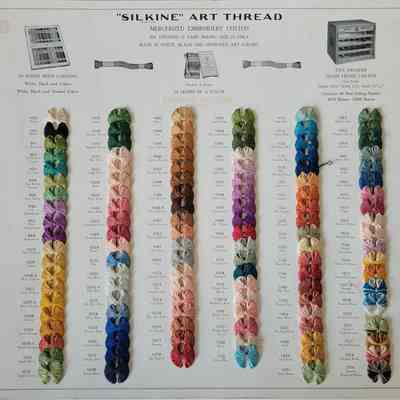 "Silkine" Art Thread Sample Board c.1960